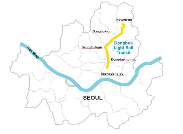 Dongbuk Light Rail Transit map
