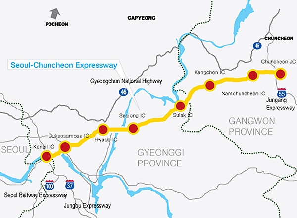 Seoul-Chuncheon Expressway map